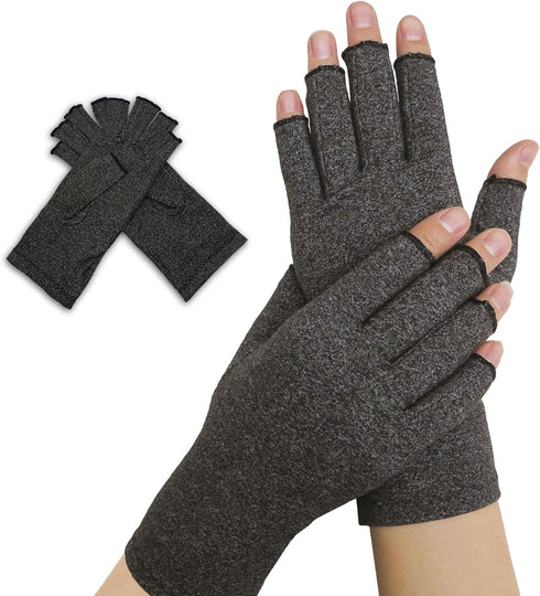 Doctor Developed Compression Gloves for Women and Men, Open-Finger Arthritis Gloves for Typing and Carpal Tunnel Relief
