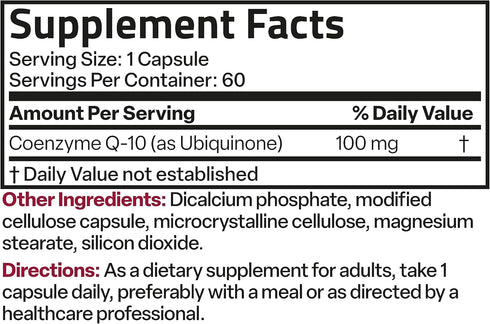 Bronson CoQ10 100 MG High Potency Cellular Energy Production, 60 Vegetarian Capsules