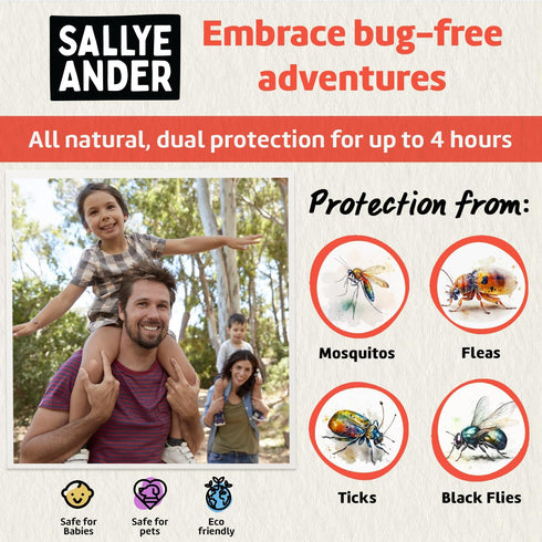 SALLYEANDER No Bite Me All-Natural Bug Repellent, Anti Itch Cream, 2 oz, Safe for Kids