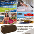 Nylon Small Makeup Bag, Slim Cosmetic Zipper Pouch, Waterproof Travel Coin Pouch for Women, Girls, Teens (Brown)