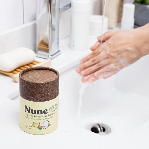 Nune Foaming Hand Soap Tablet Refills - 6 Pack - 48 fl oz total, Natural Moisturizing Coconut & Vanilla Foaming Soap