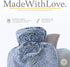 Hot Water Bottle with Soft Cover - 1.8L Large Classic Hot Water Bag for Pain Relief, Blue.