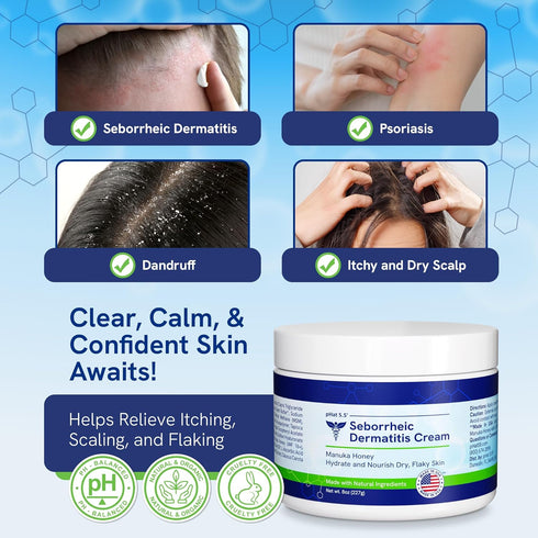 pHat 5.5 Seborrheic Dermatitis Moisturizing Cream & Face Lotion for Women, 8oz