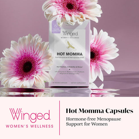 Momma 60 Winged Wellness Hot Menopause Supplements for Women - Hormone-Free Menopause Relief Support for Hot Flashes