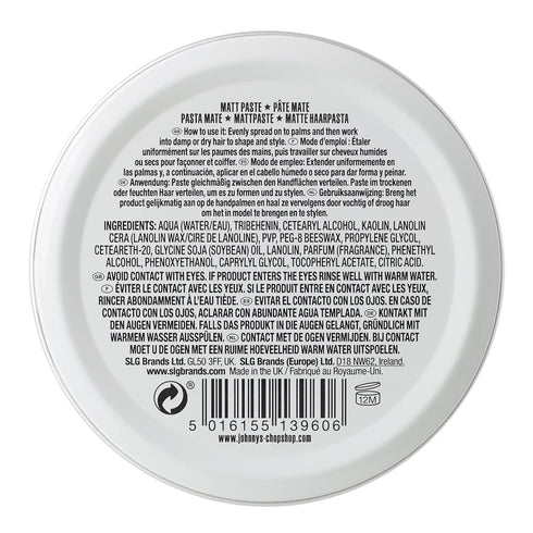 JOHNNY’S CHOP SHOP #1 Men's Hair Styling Matte Paste, Pro-Quality Strong Hold, 2.6 oz