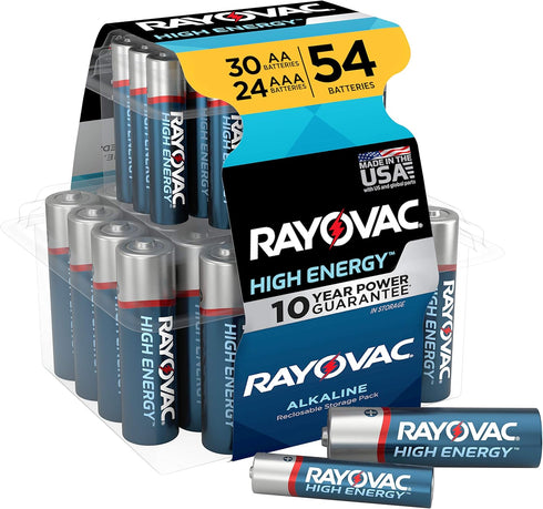Rayovac AA Batteries & AAA Batteries Combo Pack, 30 AA and 24