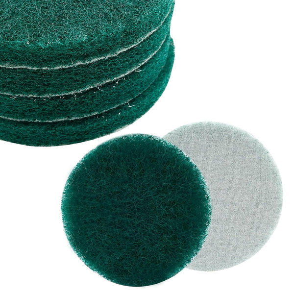 8 Pcs 5 Inch Round Scouring Pads, Hook and Loop Drill Scrubber Pads for Clean Polishing (Green)