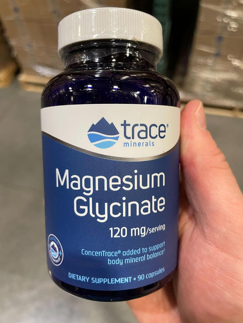Trace Minerals Magnesium Glycinate Capsules | 120 mg Magnesium Supplement | 90 Count