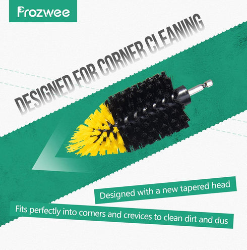 Prozwee 2PACK Set,with Tile Corner Drill Brush Extend Bar Which can Hold and Stabilize,Upgraded Brush Made to Tackle
