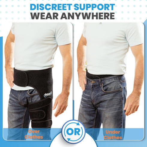 5-in-1 Ortho Hip Brace for Sciatica Pain Relief – Adjustable Groin Compression Wrap, Hamstring & Thigh Brace for M/L