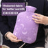 Hot Water Bottle with Soft Cover, 2L Hot Water Bag for Menstrual Cramps, Neck and Shoulder Pain Relief, Purple