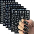 10 Sheets Flower Nail Stickers, Silver Nail Decals 3D Self-Adhesive Leaf Nail Art Stickers for Women Manicure