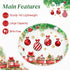 LIKAJON 50 12 10 Inch Pcs Oval Christmas Ball Paper Plates, x Large Disposable Christmas Heavy Duty Paper Plates