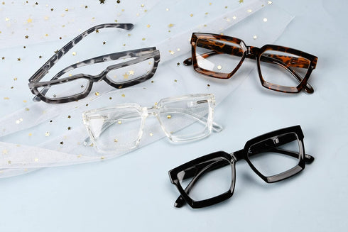 Eyekepper 4 Pack Reading Glasses for Women - Oversize Frame Ladies Readers