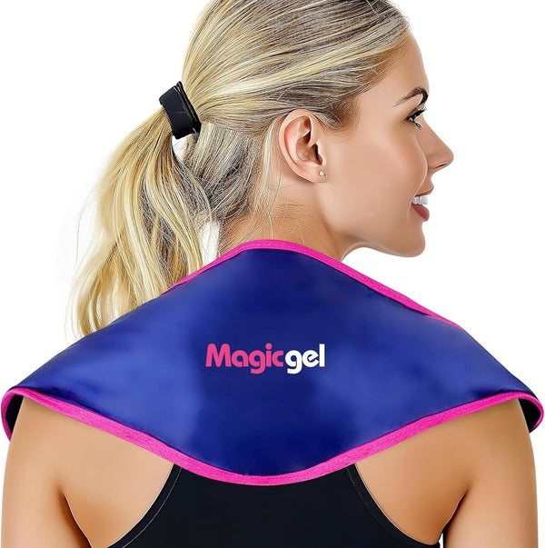 Magic Gel Neck Ice Pack - Reusable Cold Wrap for Neck, Shoulders, Back - Soft Flexible Freezer Pack for Icing