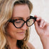 Tortoise Shell Geometric Cat Eye Reading Glasses for Women, Funky Look & Clear Vision, Sturdy Magnifying Glasses for