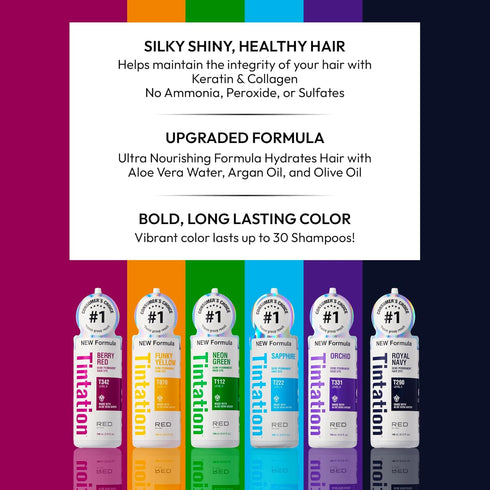 Red by Kiss Tintation Semi-Permanent Hair Color - Fuchsia, Aloe Vera, 5 Fl Oz