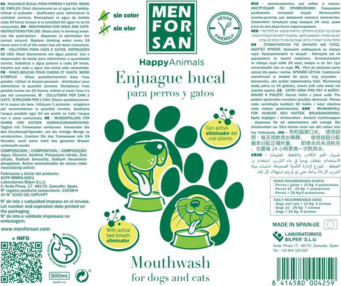 MENFORSAN Mouthwash Anti-Tartar | for Dogs & Cats | Doesn't Alter Drinking Water Properties | Provides Healthy