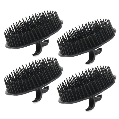 Segbeauty Men's Shampoo Brush, 4pcs Scalp Massage Brushes, Plastic Growth Beard Brush & Round Palm Brush