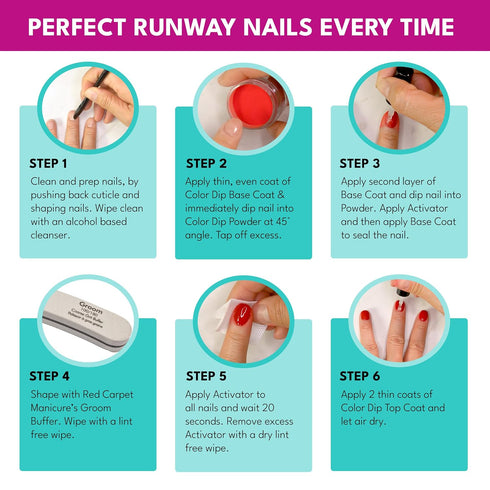 RC Red Carpet Manicure Color Dip - Essential Step for Perfect Dip Powder Manicure, No UV Lamp Needed