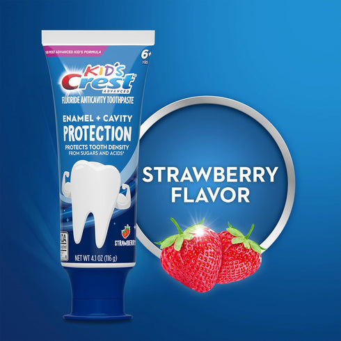 Crest Kids Advanced Toothpaste, Enamel + Cavity Protection with Fluoride, Anticavity, 4.1oz (Pack of 3)