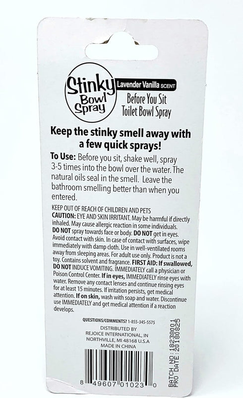 Lavender Vanilla Before You Sit Bowl Spray, Keeps The Stink in The Bowl