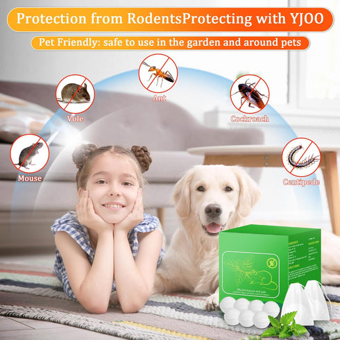 Natural Mouse Repellent Ball, 12 Pack Peppermint Oil to Repel Mice and Rats for Indoor & Outdoor, Pet Safe
