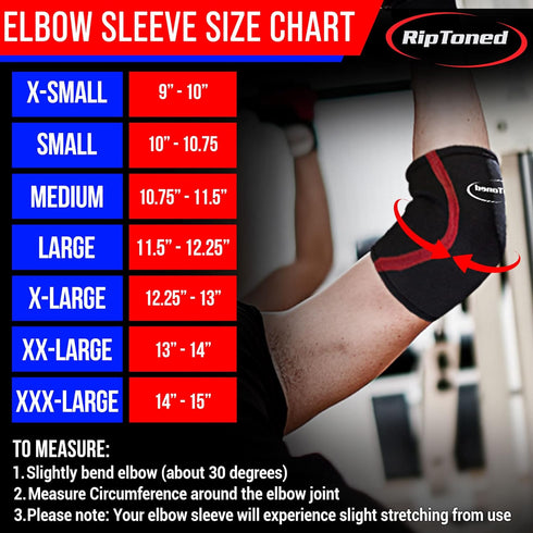 Rip Toned Elbow Sleeve Weightlifting, Compression Support & Pain Relief Arm Sleeve for Men & Women, Durable Gym Elbow