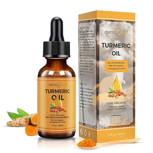 Turmeric Oil + Organic Moisturizer, Reduce Acne, Dark Spot Remover, Hydrate Dry Skin, Anti-Aging Glow Oil for Face,
