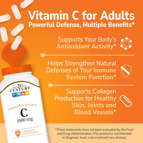 21st Century C 1000 mg Prolonged Release Tablets, 110 Count
