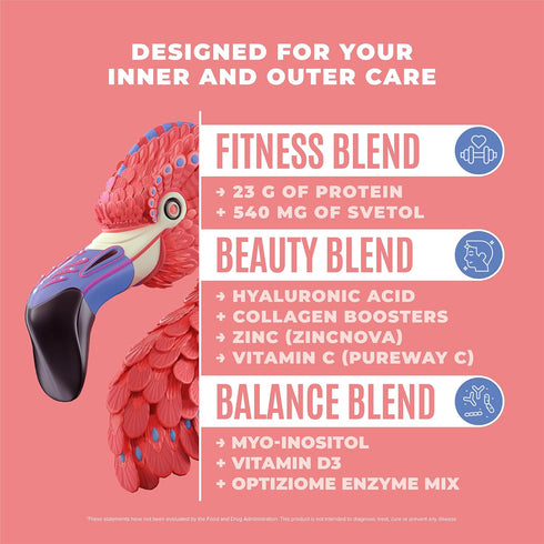 Birdman Fitmingo Vegan Protein Powder for Women - 23g Plant Based Blueberry Protein with Inositol and Collagen Boosters
