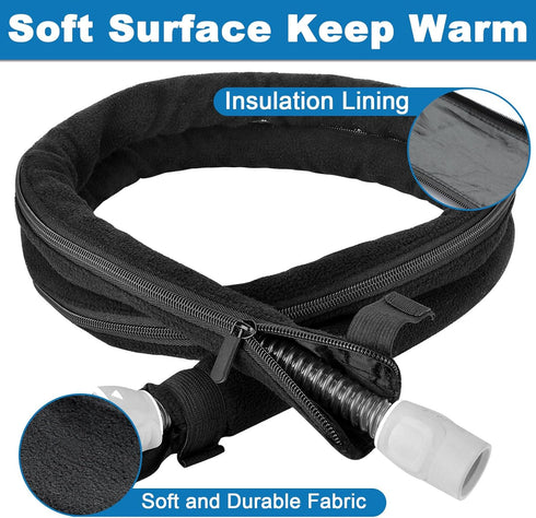 CPAP Hose Cover 6ft, Soft Tube Sleeve Wrap with Full-Length Zipper, Cats Proof CPAP Hose Protector