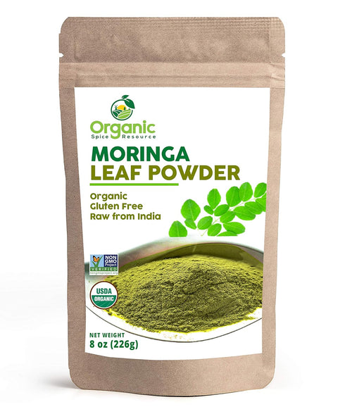 Organic Moringa Powder - 8 oz (226g), USDA Organic, Non-GMO, 100% Raw and Natural