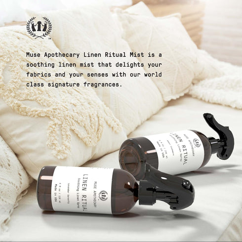Muse Apothecary Linen Ritual, Aromatic Linen Spray for Bedding and Fabric, Lavender Serenity