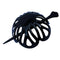 Parcelona Black French Radial Celluloid Hair Slide Pin, 3.5" Bun Cover Ponytail Holder for Women, Made in France