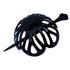 Parcelona Black French Radial Celluloid Hair Slide Pin, 3.5" Bun Cover Ponytail Holder for Women, Made in France