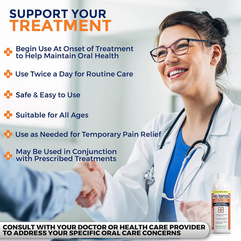 Prevention Oncology Mouthwash, 16oz, Non-Alcohol Mouth Rinse, Specially Formulated for Patients Undergoing Oncology