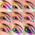 Afflano Neon Eyeshadow Palette Colorful High Pigmented, Bright Pride Day Makeup Rainbow Eyeshadow Matte Shimmer Glitter, Aurora Glow Neon in Dark UV Blacklight Makeup Eye Shadow Pallet