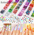 Teenitor 12 Sheets Self-Adhesive Nail Art Sticker, 5D Embossed Flower Nail Decals, 5 Boxes Glitter Sequins Flakes