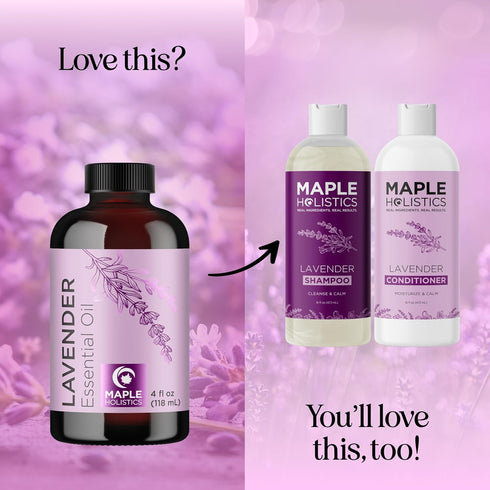 Pure Lavender Essential Oil - Lavender Oil for Hair, Skin, Nails, Aromatherapy Diffusers, Premium Grade Non-GMO (4 Fl