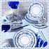 175 Pcs Blue White Floral Disposable Tableware Set for 25 Guests - Paper Plates, Napkins, Cups, Cutlery for Parties