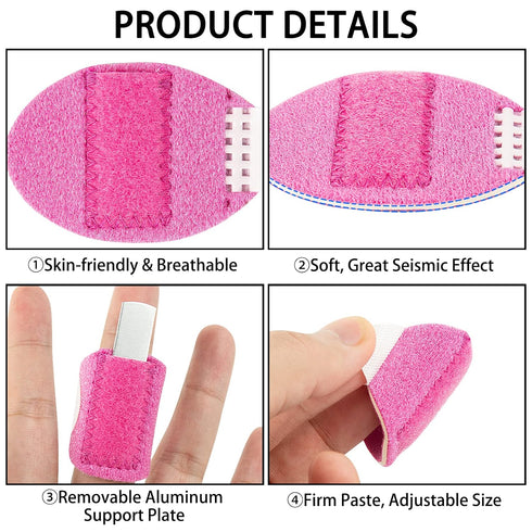 Ponpon Adjustable Finger Splint 8pcs for Trigger Finger, Arthritis, Broken Finger, Injured Finger Brace