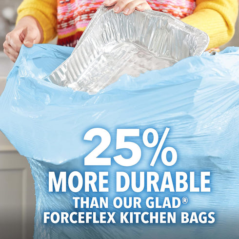 Glad ForceFlex MaxStrength Tall Kitchen Trash Bags, 13 Gal, Beachside Breeze, 90 Ct, Pack May Vary