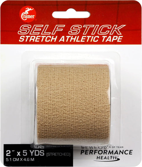 Cramer Eco-Flex Self-Stick Stretch Tape - Cohesive Flexible Elastic Sports Tape, 5 Yard Roll, Beige