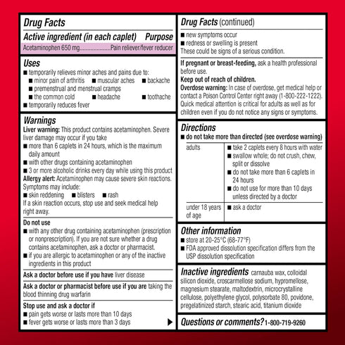 Amazon Basic Care Acetaminophen Extended-Release Tablets, 650 mg, 400 Count for Arthritis Pain