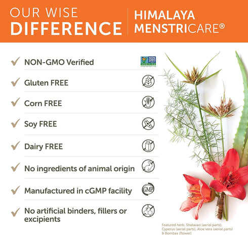 Himalaya MenstriCare, 30 Day Supply - Supports PMS, Menstrual Cramp Relief, and Hormone Balance for Women - Vegan,