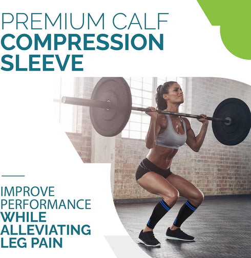 Calf Compression Sleeves for Men & Women, Footless Compression Socks for Runners, Shin Splints, Calf Pain Relief