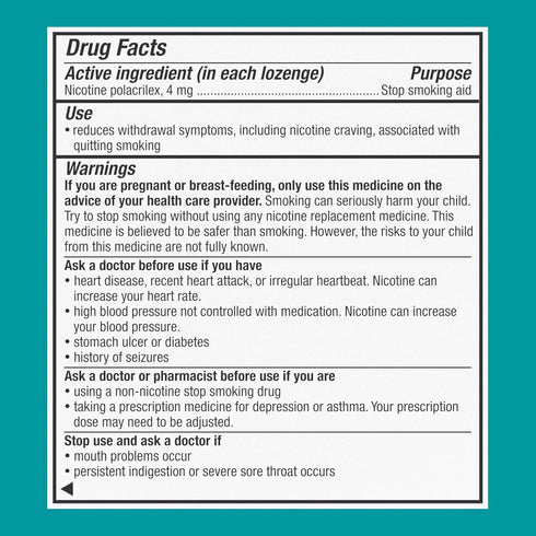 Nicorette 4 mg Coated Nicotine Lozenges, Ice Mint Flavored Stop Smoking Aid, 20 Count