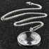 5X Magnifying Glass Pendant, 1.6" Glass Lens Dia. with 35" Alloy Necklace, Silver