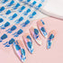 Rose Nail Stickers 8 Sheets Glitter Shiny Black Red Blue Pink Flower Design Self-Adhesive Nail Decoration